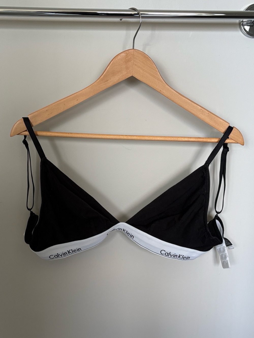 Calvin Klein Black Bralette with White Logo Band